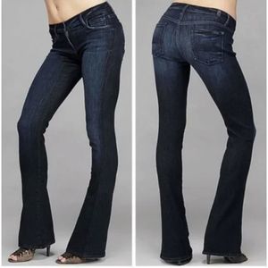 7FAM 7 For All Mankind Kaylie Dark Wash Low Rise Flare Jeans Size 30